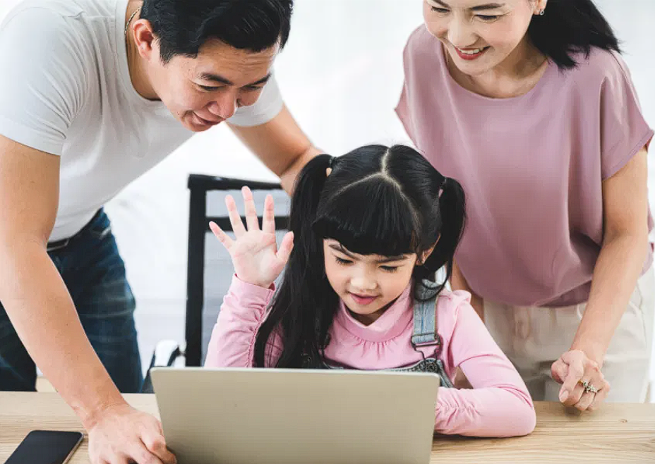 Parent helping child study